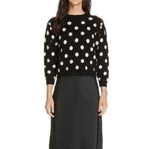 Joie Brettina black white polka dot wool sweater